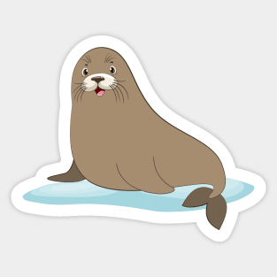 Cute Seal In Ice Sticker